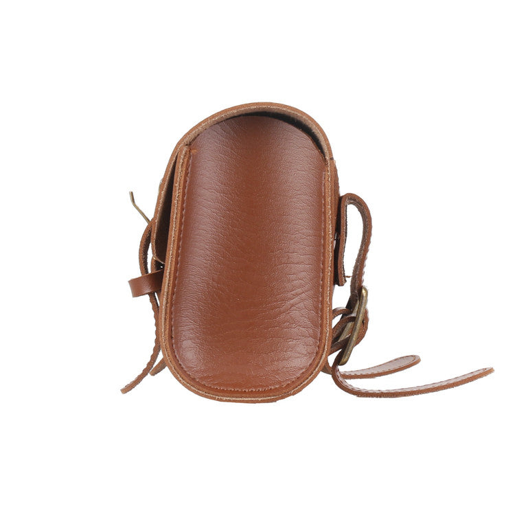 Retro Leather Roll Bag // Brown